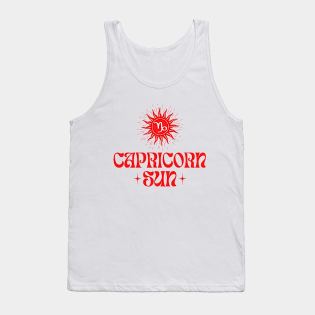 Capricorn Sun | Born in December and January | Zodiac Sign Birthday Gifts Saturn Tank Top by Ranggasme